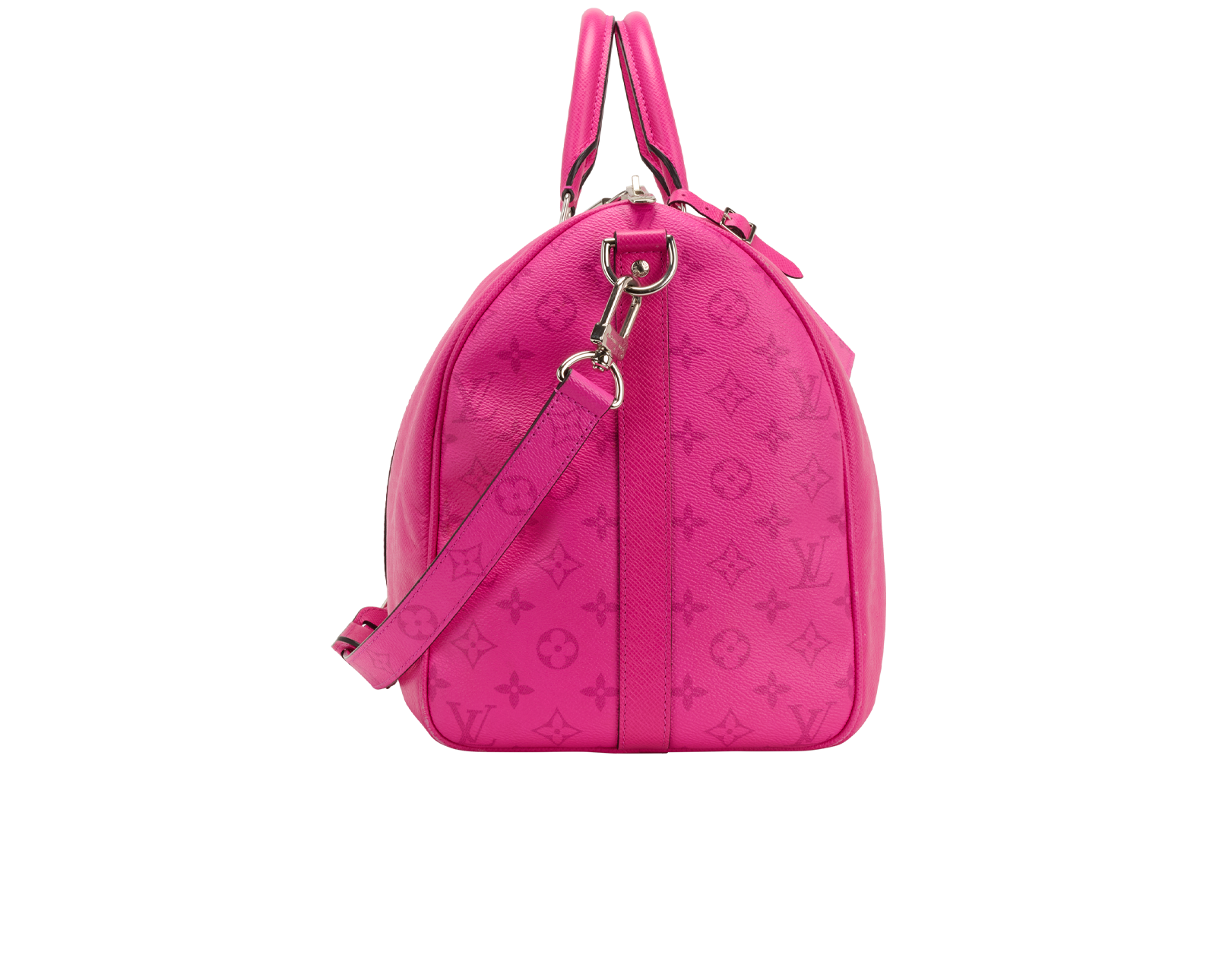Keepall Bandouliere 50, &pound;2,200, Handbags, Pink, Taigarama, Side view